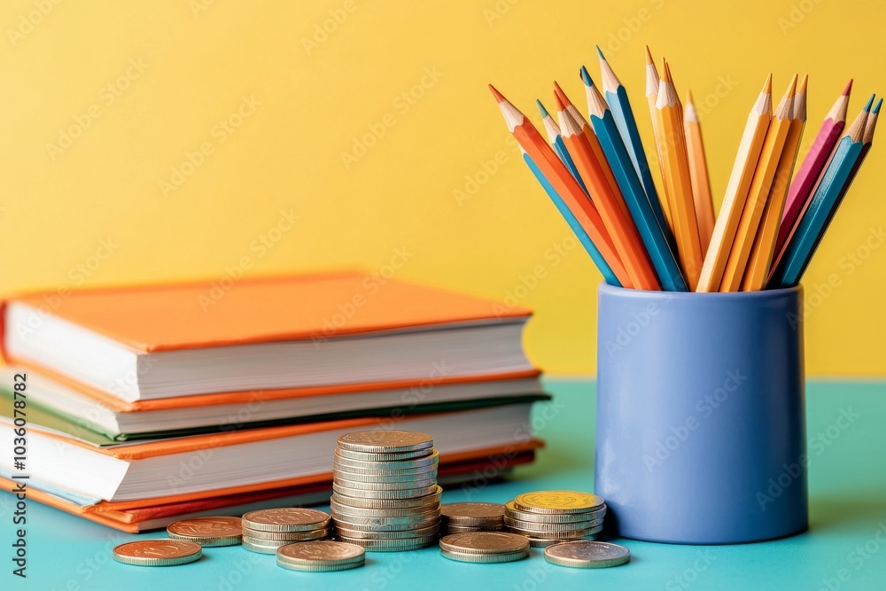 Obraz premium A financial concept for education. A back-to-school idea.