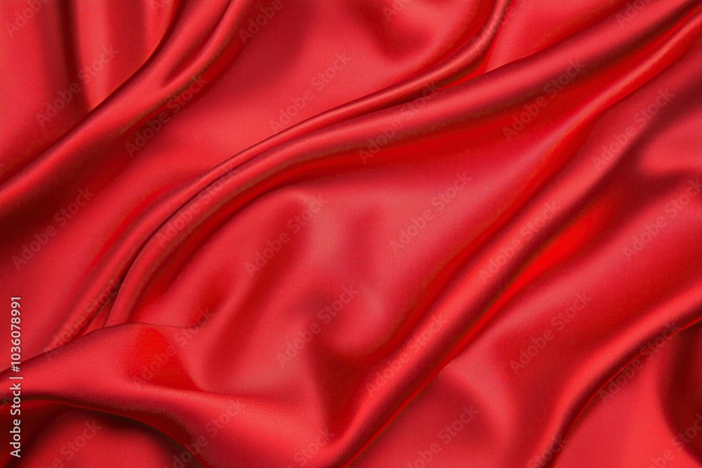 Obraz premium Luxurious Red Velvet Fabric Draped Elegantly, Showcasing a Rich Texture and Vibrant Color