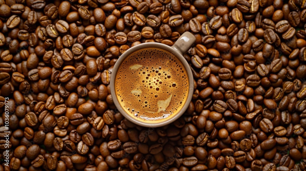 3d illustration black coffee over background with beans 3d illustration black coffee over background with beans