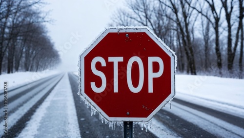 warning road sign stop