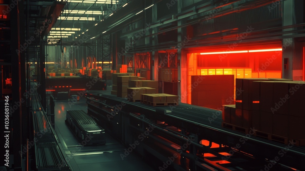 Naklejka premium Future concept of supply chain and logistic business using augmented reality technology.