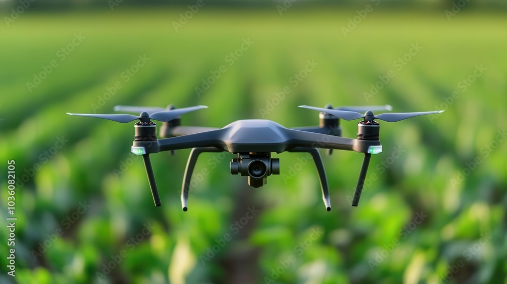 Drone monitoring crop health using thermal imaging in an agricultural field, precision farming, food sustainability Drone monitoring crop health using thermal imaging in an agricultural field, precision farming, food sustainability