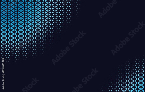 Business style wide banner with small triangle halftone