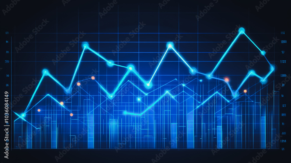 Abstract business  and charts and graphs with statistics to innovative analyze business potential and forecast future development of companies growth.