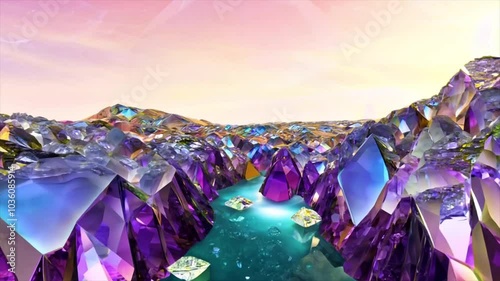 Purple Gem Stones Generative AI