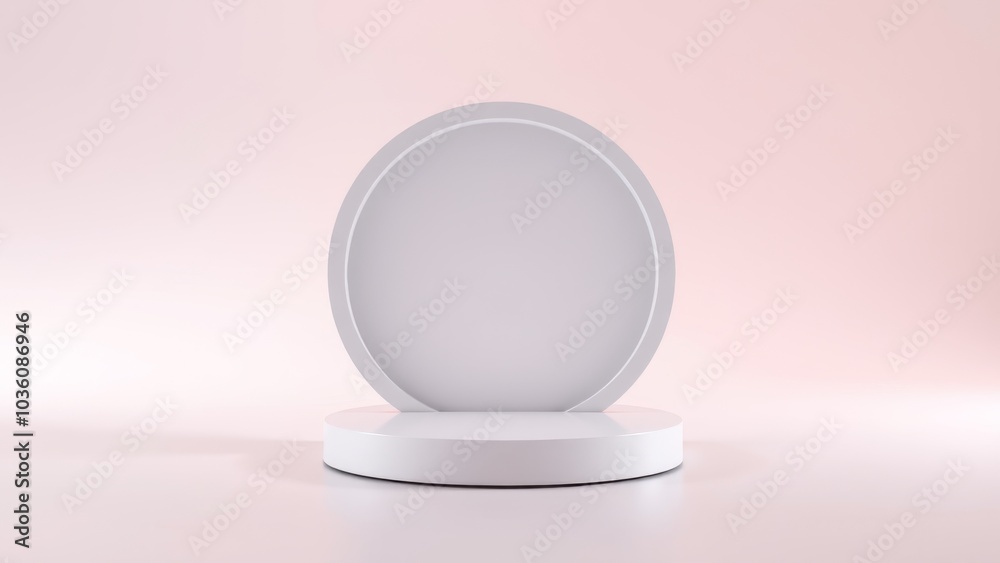 Podium for product presentation on soft light colour background. Podium for product presentation on soft light colour background.