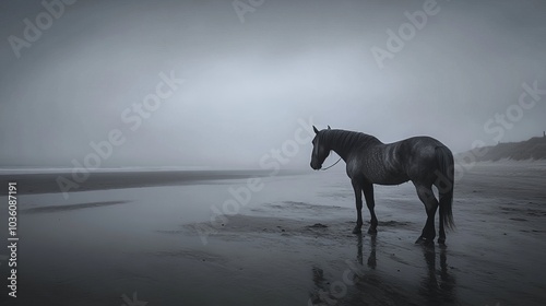 After the service, we encountered a horse on the beach, its once-glossy coat now faded to a dusty gray, reflecting the somber mood surrounding the scene. The horse stood there, forlorn