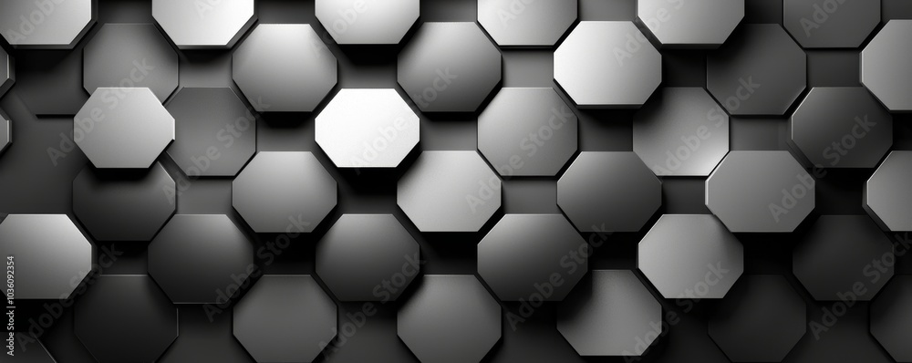 Background pattern with black, blue, and orange hexagons in 3D Background pattern with black, blue, and orange hexagons in 3D