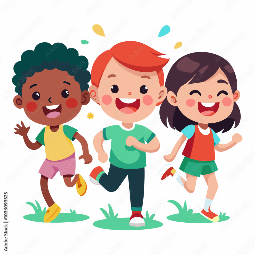 Kids laughing and playing vector illustration Kids laughing and playing vector illustration