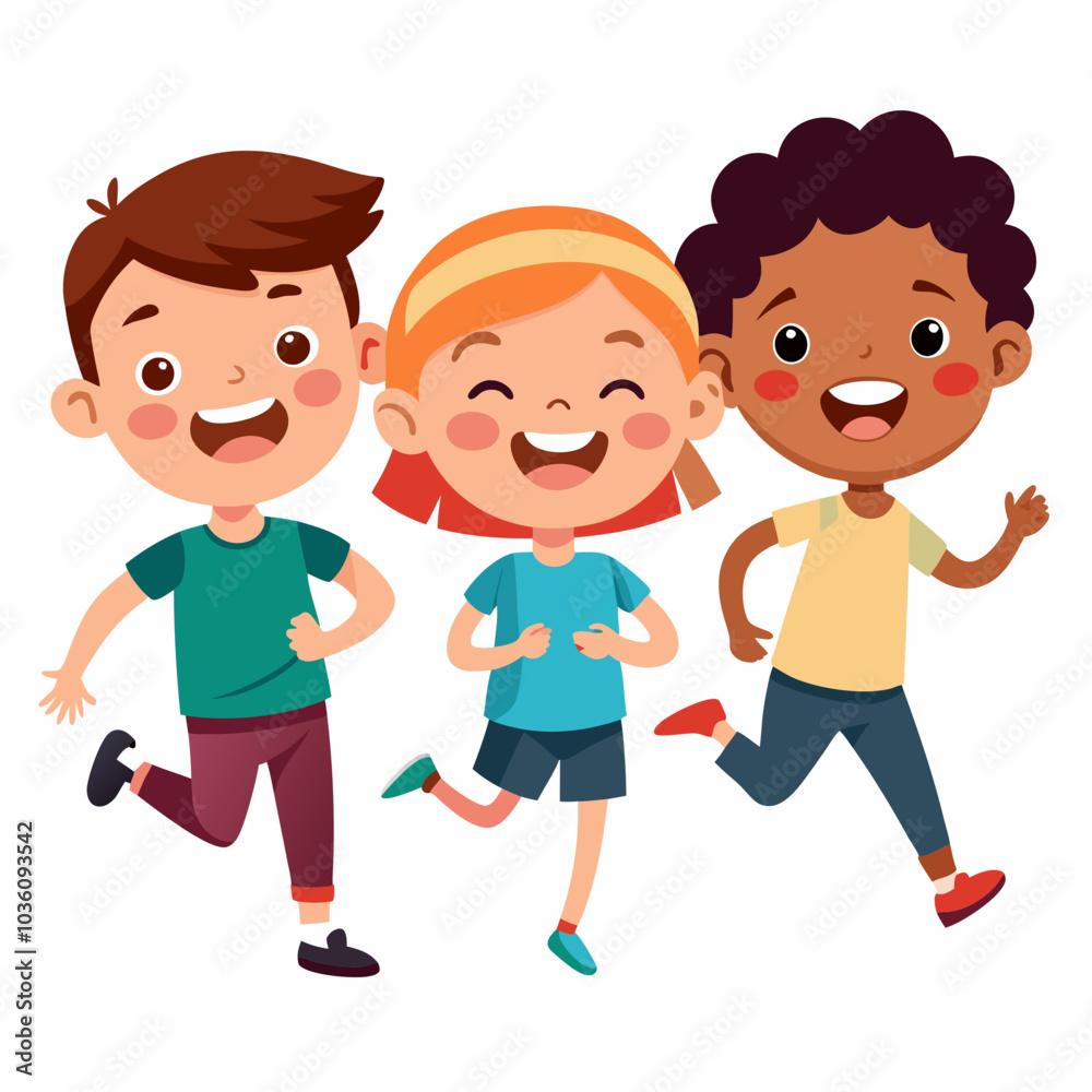 Kids laughing and playing vector illustration Kids laughing and playing vector illustration