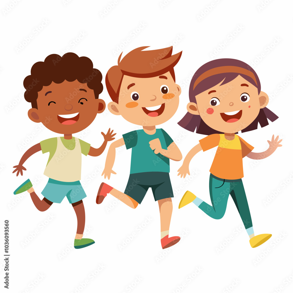 Kids laughing and playing vector illustration Kids laughing and playing vector illustration