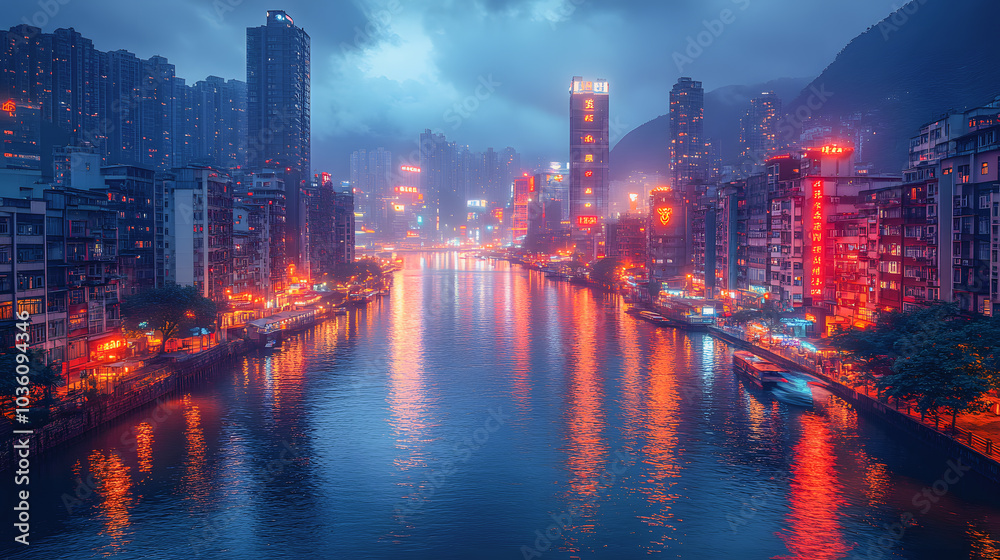 A vibrant cityscape at dawn, with colorful buildings reflecting the early morning light, capturing the essence of urban life and energy A vibrant cityscape at dawn, with colorful buildings reflecting the early morning light, capturing the essence of urban life and energy