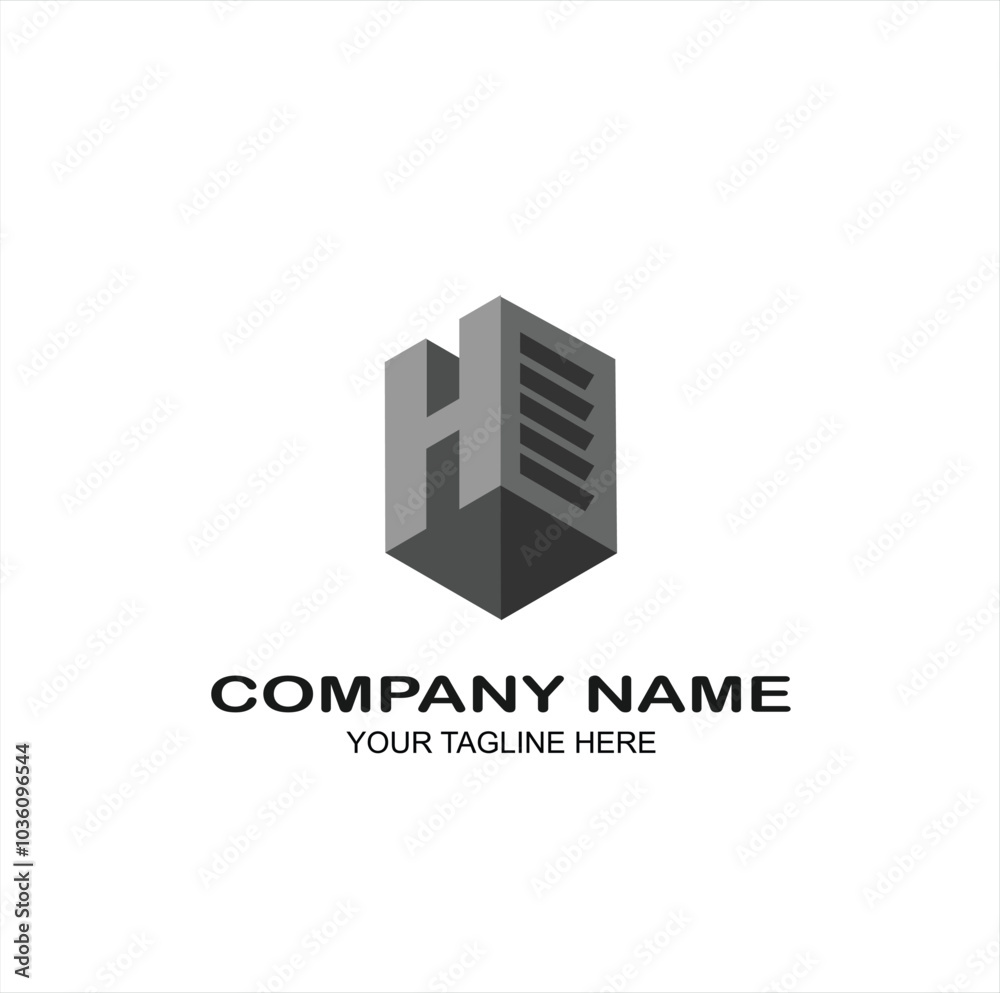 company logo h initial with creative vector illustration