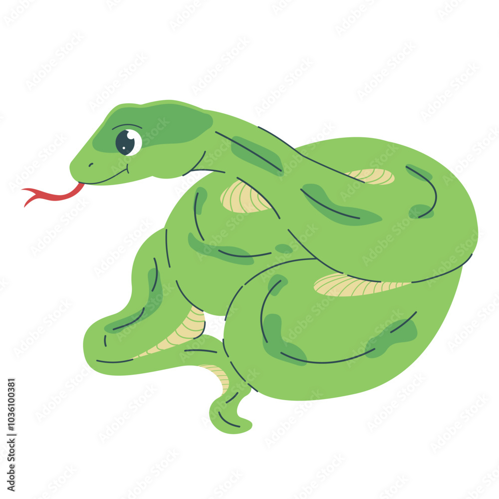 Flat vector illustration of cute snake. Cute snake mascot. Cute snake illustration. Flat vector illustration of cute snake. Cute snake mascot. Cute snake illustration.