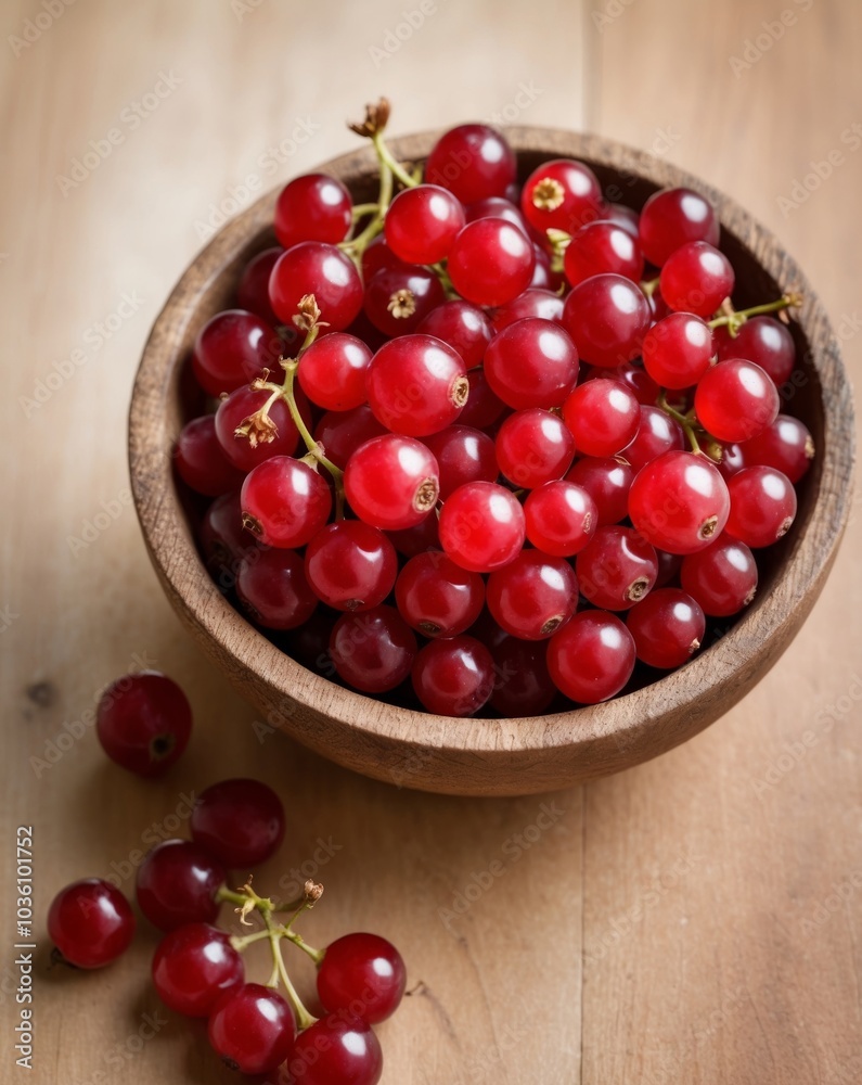 Fresh Ripe Red Currants On Rustic Wood Background Bowl With Natural Ripe Organic Berries. Fresh Ripe Red Currants On Rustic Wood Background Bowl With Natural Ripe Organic Berries.