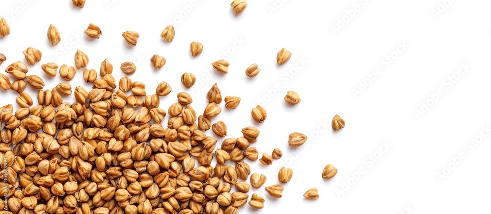 Buckwheat Grain Isolated On White Background Close Up Top Front Buckwheat Grain Isolated On White Background Close Up Top Front
