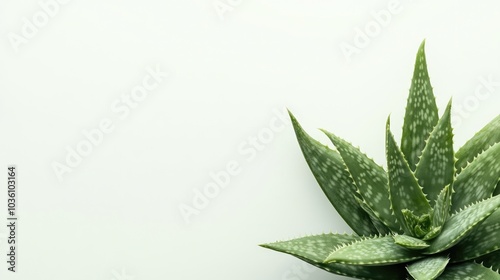 An eye catching image showcases an isolated aloe vera plant against a white backdrop representing the purity and healing benefits of this medicinal succulent ideal for health and skincare promotio photo