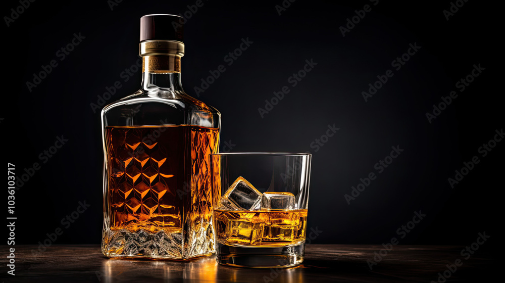 Whisky Bottle Mockup, high-end and customizable with realistic high-resolution rendering, ideal for branding, packaging design, and premium presentations, AI Generative Whisky Bottle Mockup, high-end and customizable with realistic high-resolution rendering, ideal for branding, packaging design, and premium presentations, AI Generative