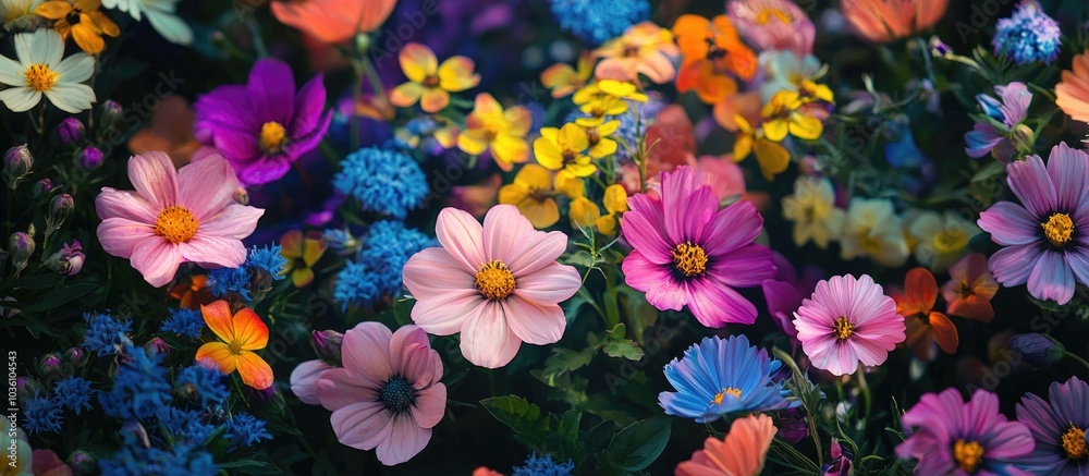 Beautiful And Bright Flowers In A Flowerbed Suitable For A Background Or Screensaver Many Colorful Flowers Beautiful And Bright Flowers In A Flowerbed Suitable For A Background Or Screensaver Many Colorful Flowers