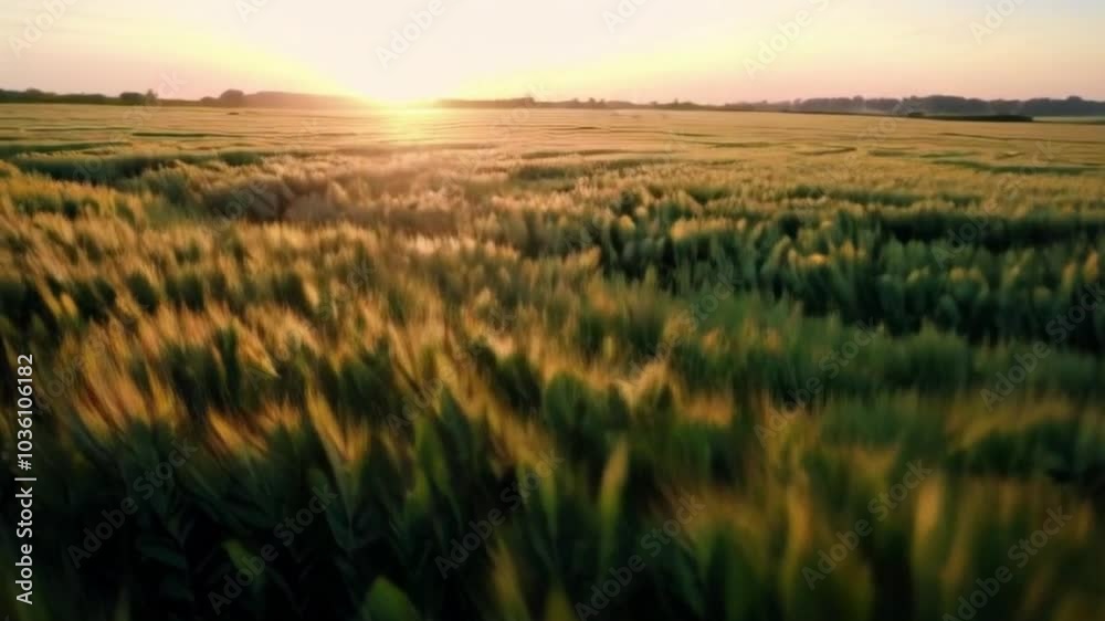 Tranquil Video Trailer Capturing the Graceful Sway of Barley Fields in Gentle Wind Tranquil Video Trailer Capturing the Graceful Sway of Barley Fields in Gentle Wind