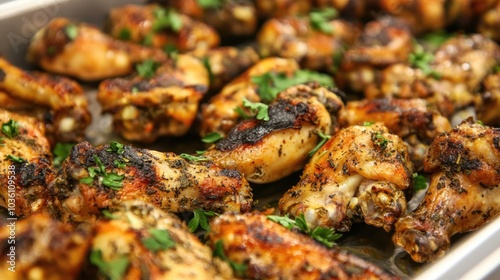 Delicious chicken wings marinated in a flavorful herb blend