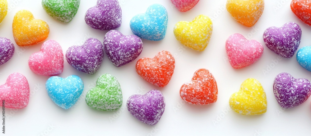 Sweet Candy Hearts For Valentine S Day On White Background Sweet Candy Hearts For Valentine S Day On White Background