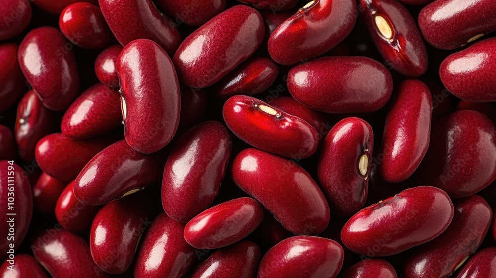 Close up of a vibrant heap of organic red kidney beans filling the entire frame for a fresh and natural appearance Close up of a vibrant heap of organic red kidney beans filling the entire frame for a fresh and natural appearance