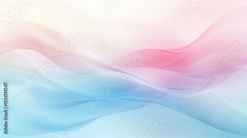 Abstract background with soft pastel gradients, gentle waves, and geometric shapes