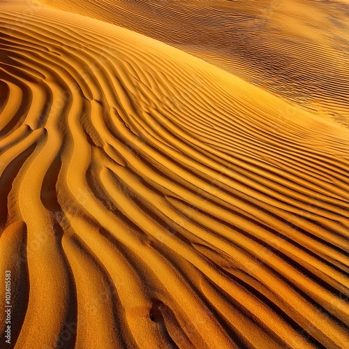 wavy texture of yellow sand abstract background