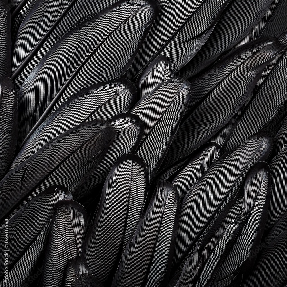 Obraz premium black feathers texture background
