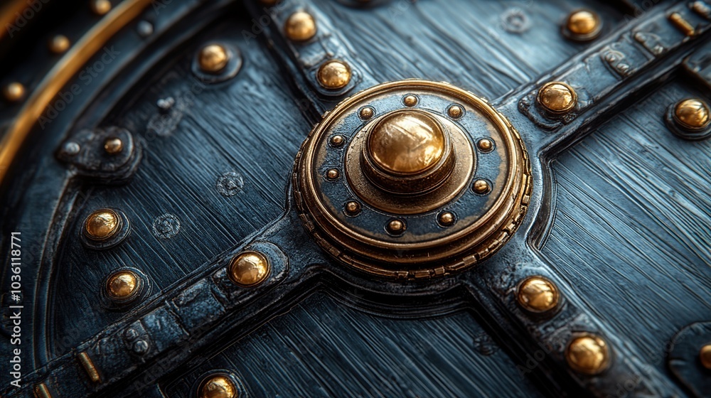 Fototapeta premium Detailed close-up of a decorative shield.