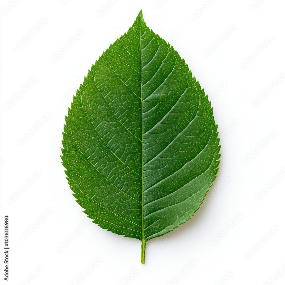 Single green leaf isolated on white background. Single green leaf isolated on white background.