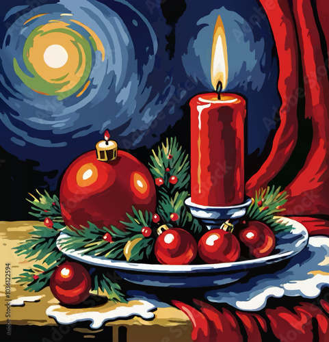 christmas decoration with candle