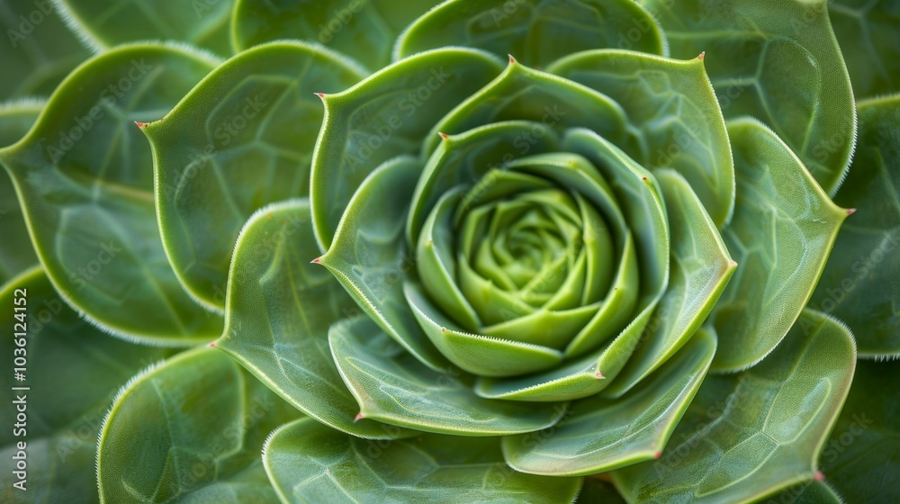 The spiral pattern of a succulents rosette is highlighted in a detailed shot showing the perfect symmetry and unique shape of each individual leaf. The spiral pattern of a succulents rosette is highlighted in a detailed shot showing the perfect symmetry and unique shape of each individual leaf.