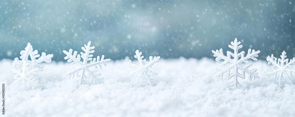 Close-up of snowflakes on a frosty windowpane, winter morning calm Close-up of snowflakes on a frosty windowpane, winter morning calm