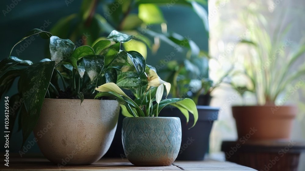 Indoor Plants in Pots by Window Indoor Plants in Pots by Window
