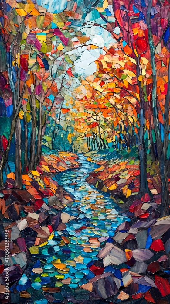 A quiet autumn stream meandering through a park, surrounded by golden leaves and bare trees, perfect for seasonal landscape and nature visuals. A quiet autumn stream meandering through a park, surrounded by golden leaves and bare trees, perfect for seasonal landscape and nature visuals.