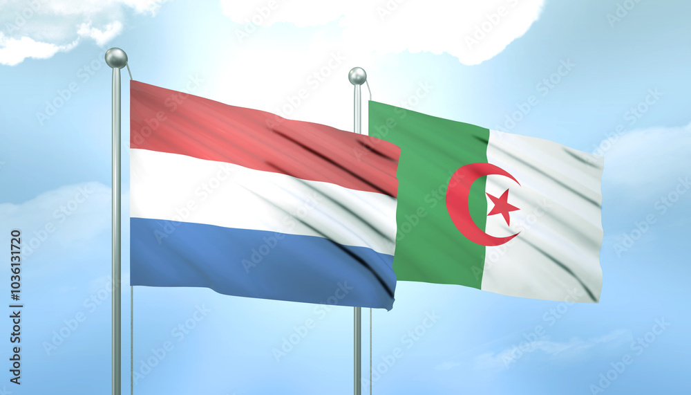 Netherlands and Algeria Flag Together A Concept of Relations Netherlands and Algeria Flag Together A Concept of Relations