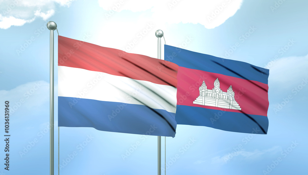 Netherlands and Cambodia Flag Together A Concept of Relations Netherlands and Cambodia Flag Together A Concept of Relations
