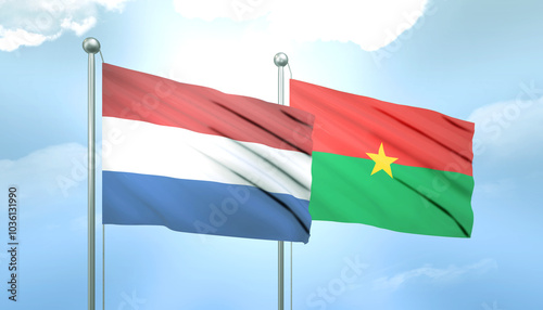 Netherlands and Burkina Faso Flag Together A Concept of Relations