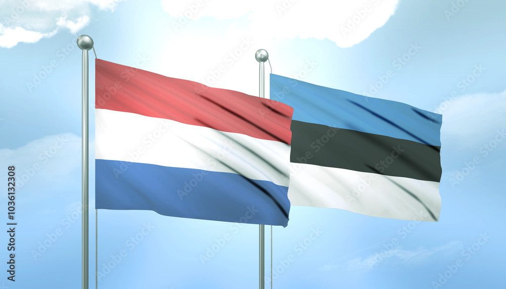 Netherlands and Estonia Flag Together A Concept of Relations Netherlands and Estonia Flag Together A Concept of Relations