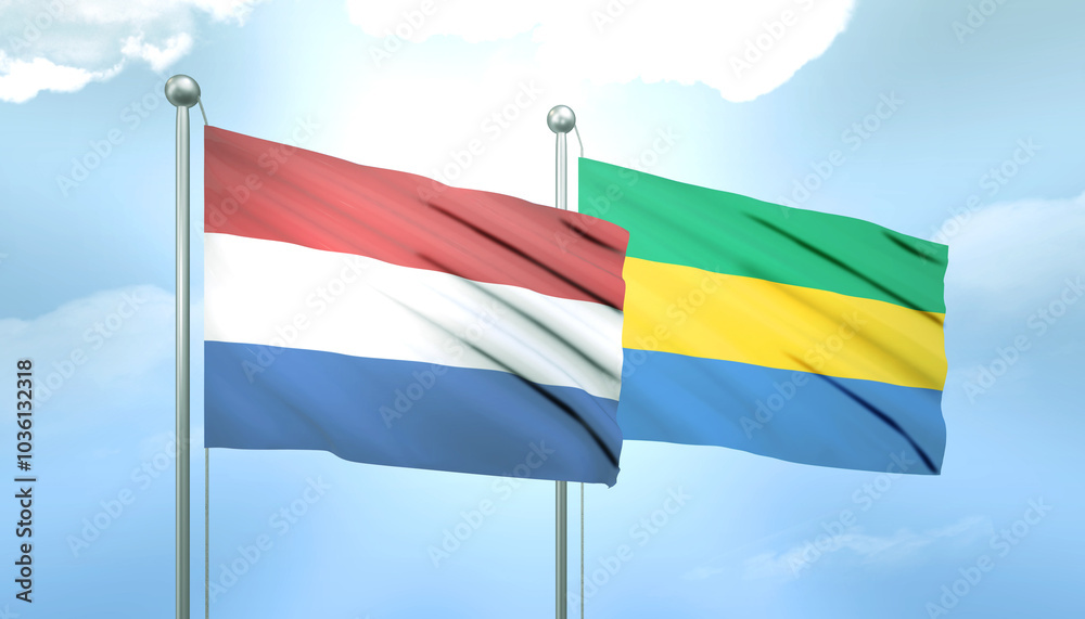 Netherlands and Gabon Flag Together A Concept of Relations Netherlands and Gabon Flag Together A Concept of Relations