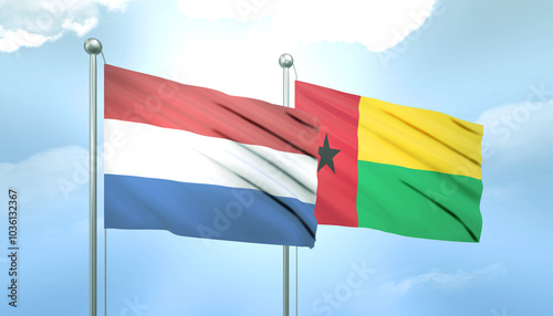 Netherlands and Guinea Bissau Flag Together A Concept of Relations