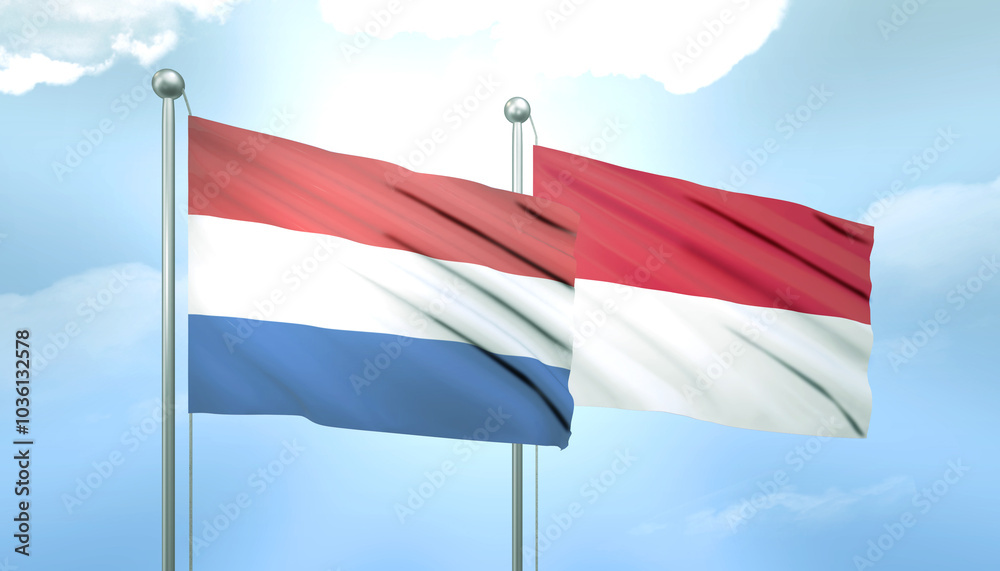 Netherlands and Monaco Flag Together A Concept of Relations Netherlands and Monaco Flag Together A Concept of Relations