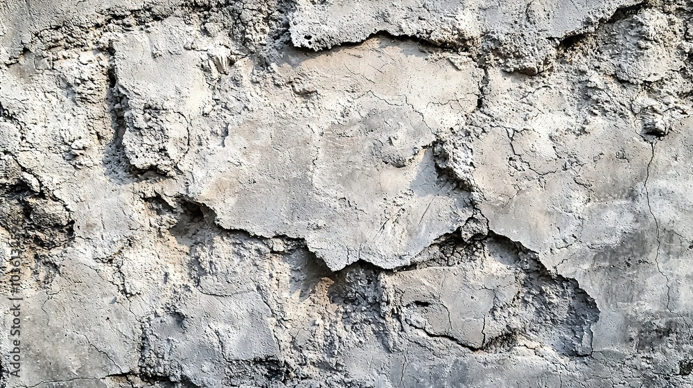A high-resolution image of a concrete wall with deep crevices running down its length, located in the center of the wall, and a STOP sign positioned adjacent to it A high-resolution image of a concrete wall with deep crevices running down its length, located in the center of the wall, and a STOP sign positioned adjacent to it