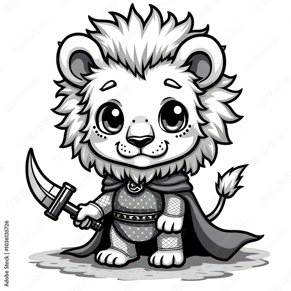 Cartoon Lion Warrior Cartoon Lion Warrior