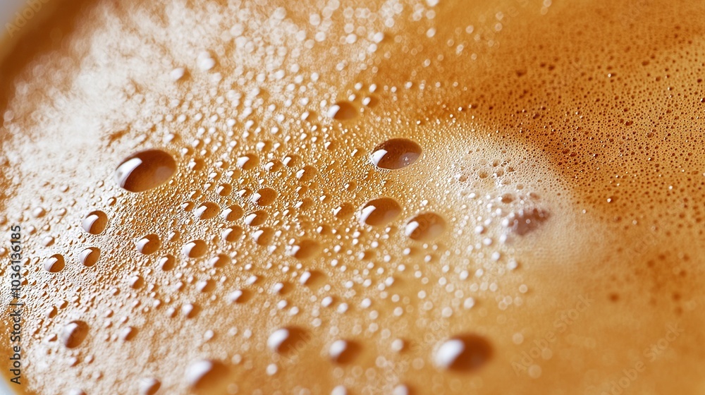 A close-up of a cup of coffee with water droplets on top and bottom A close-up of a cup of coffee with water droplets on top and bottom