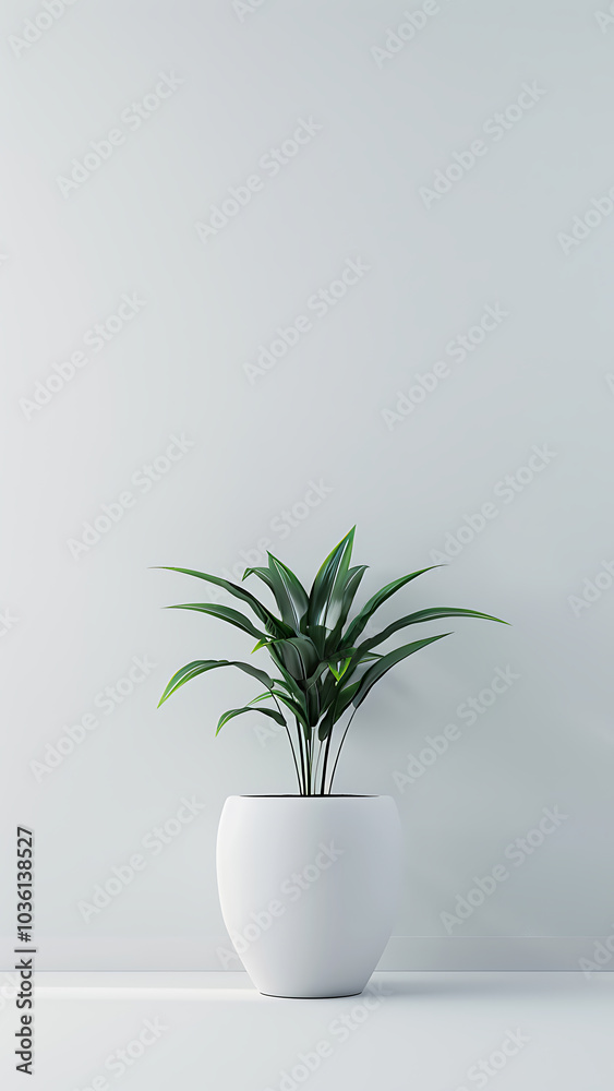 Simple White Plant Pot against Neutral Background Simple White Plant Pot against Neutral Background