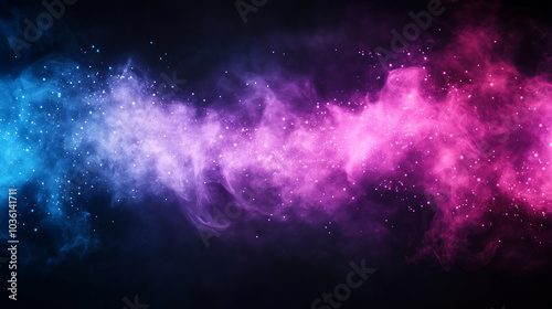 Abstract background with blue and pink clouds of smoke.