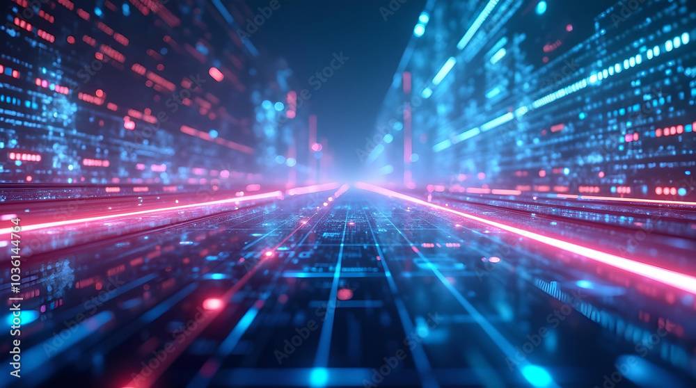 perspective data tracking data transfer blue pink neon glowing lights, high bandwidth transaction scanning. perspective data tracking data transfer blue pink neon glowing lights, high bandwidth transaction scanning.